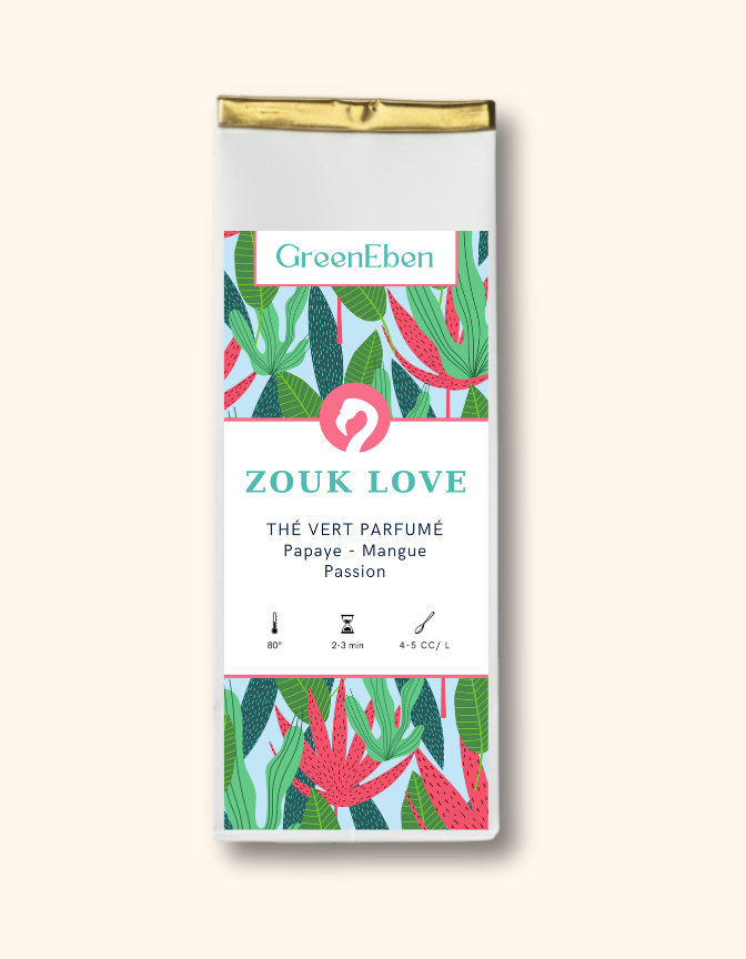 Zouk Love - Thé vert parfumé Papaye, Mangue, Passion