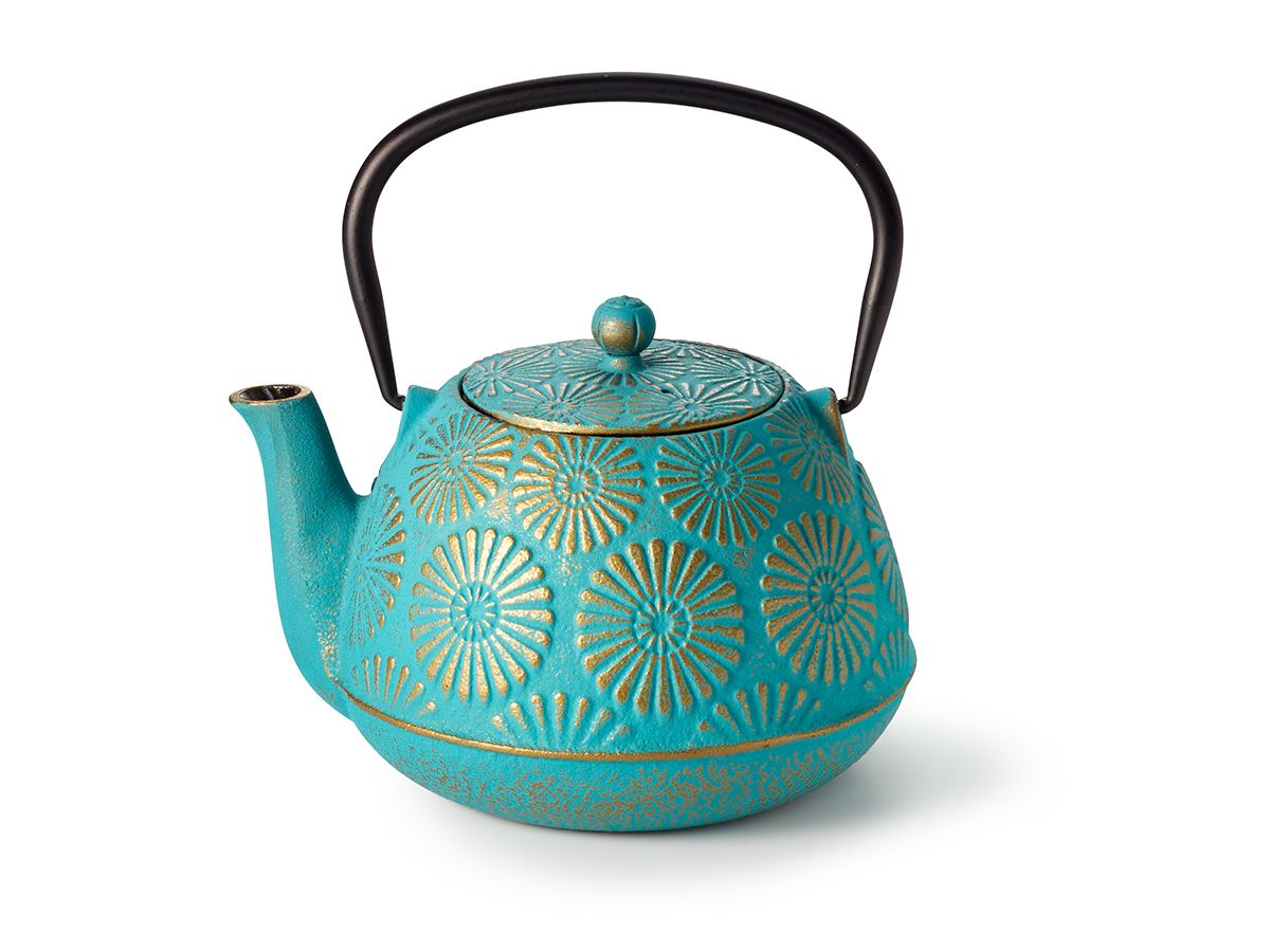 Jinan - Théière en fonte turquoise 1L